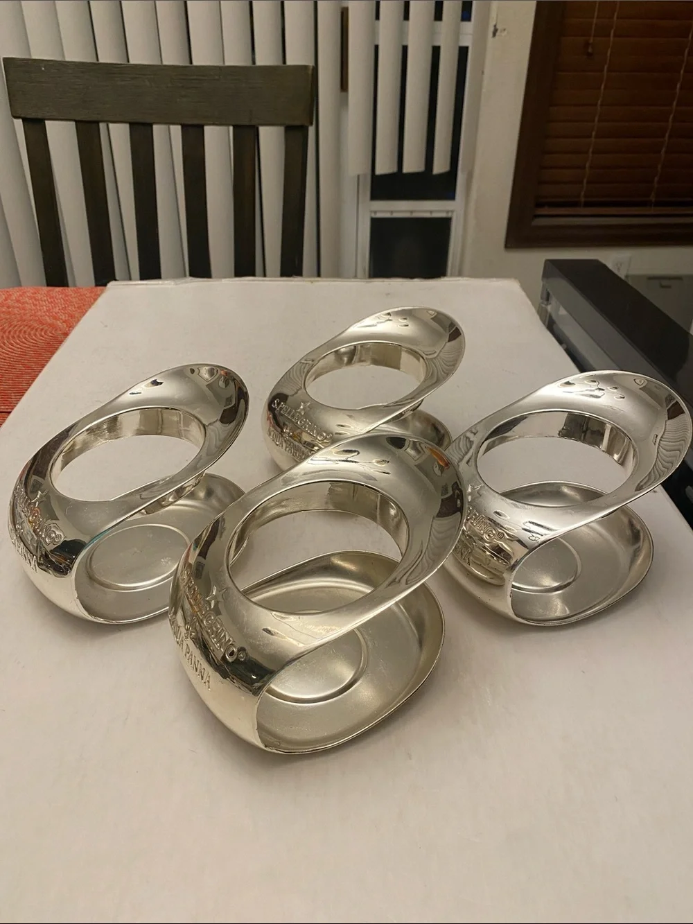 S.Pellegrino Acqua Panna Set of 4 Bottle Holders Coasters Restaurant Barware